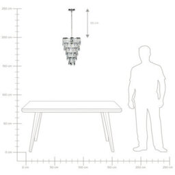 Beliani Glam Chandelier Pendant Lamp Silver Iron With Faux Crystals For Living And Dining Rooms - thumbnail 8