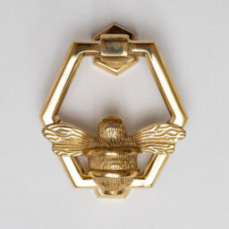 Brass bee Brass Bumblebee Door Knocker With Honeycomb Design - Brass Finish - thumbnail 1