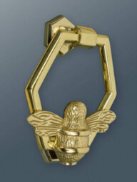 Brass bee Brass Bumblebee Door Knocker With Honeycomb Design - Brass Finish - thumbnail 4