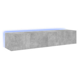 Berkfield Tv Wall Cabinets With Led Lights 2 Pcs Concrete Grey 80X35X31 Cm - thumbnail 2