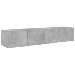 Walplus Tv Wall Cabinets With Led Lights 2 Pcs Concrete Grey 80X35X31 Cm - thumbnail 7