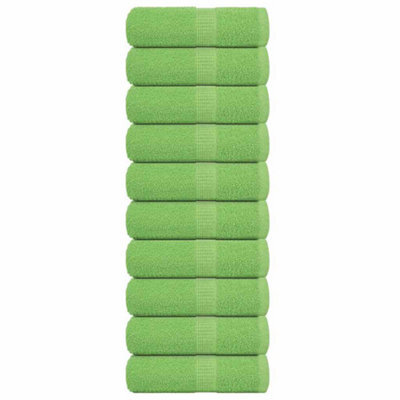 Berkfield Wash Towels 10 Pcs Frogn Apple Green 30X30 Cm 100% Cotton - image 1