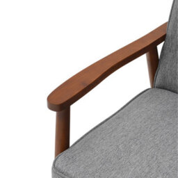 Thehotsale Grey Retro Modern Accent Armchair Upholstered Lounge Chair With Wooden Legs - thumbnail 8