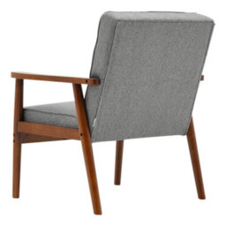 Thehotsale Grey Retro Modern Accent Armchair Upholstered Lounge Chair With Wooden Legs - thumbnail 6