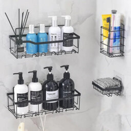 3 Packs Self Adhesive Shower Shelves Bathroom Shelf Wall Mounted Organizer Rack - thumbnail 1