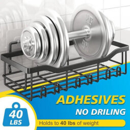 3 Packs Self Adhesive Shower Shelves Bathroom Shelf Wall Mounted Organizer Rack - thumbnail 3