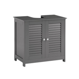 Sobuy Frg237-Ii-Dg, Under Sink Bathroom Cabinet With Adjustable Shelves, Mdf Bathroom Storage Unit,grey,w60Xd35Xh58