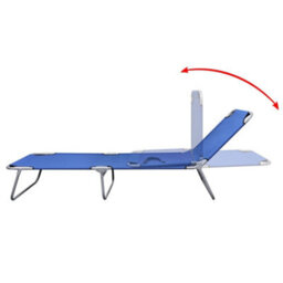 Walplus Folding Sun Lounger Powder-Coated Steel Blue - thumbnail 3