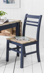 Statement Furniture Florence Country Style Wooden Chairs Set Of 4 - Navy Blue - thumbnail 2
