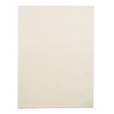 Bay Cream Modern Plain Shaggy Washable Rug By Think Rugs-80Cm X 150Cm - image 1
