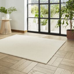 Bay Cream Modern Plain Shaggy Washable Rug By Think Rugs-80Cm X 150Cm - thumbnail 4