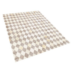 Beliani Rug Seslice Beige 140 X 200 Cm Leather - thumbnail 4