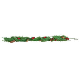 Samuel Alexander 1.50M Pine And Red Berry Christmas Garland With Pinecones - thumbnail 8