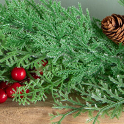 Samuel Alexander 1.50M Pine And Red Berry Christmas Garland With Pinecones - thumbnail 7