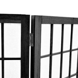 Living And Home 6 Panel Black Wooden Framed Room Divider Privacy Screen Room Partition H 180 Cm X W 270 Cm - thumbnail 7