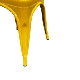 1Pc Yellow Metal Dining Chairs, Yellow Tolix Chairs, Yellow Stacking Cafe Chair - thumbnail 7