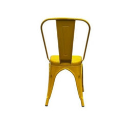 1Pc Yellow Metal Dining Chairs, Yellow Tolix Chairs, Yellow Stacking Cafe Chair - thumbnail 4