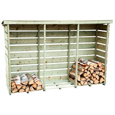 Charles Bentley Fsc Nordic Spruce Wooden 3 Log Store Firewood Storage Heavy Duty - image 1