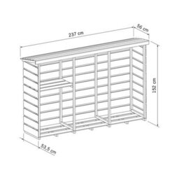 Charles Bentley Fsc Nordic Spruce Wooden 3 Log Store Firewood Storage Heavy Duty - thumbnail 5