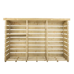 Charles Bentley Fsc Nordic Spruce Wooden 3 Log Store Firewood Storage Heavy Duty - thumbnail 3