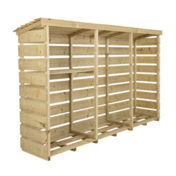 Charles Bentley Fsc Nordic Spruce Wooden 3 Log Store Firewood Storage Heavy Duty - thumbnail 2
