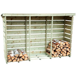 Charles Bentley Fsc Nordic Spruce Wooden 3 Log Store Firewood Storage Heavy Duty - thumbnail 1
