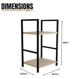 Belofay Small Side Table With Modern Oak Top And Black Steel Frame, Compact Design For Living Room, Guest Room(29 X 23 X 48Cm) - thumbnail 5