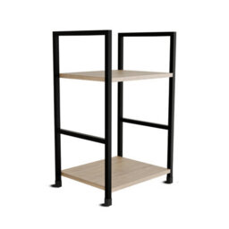 Belofay Small Side Table With Modern Oak Top And Black Steel Frame, Compact Design For Living Room, Guest Room(29 X 23 X 48Cm)