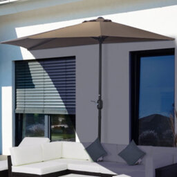 Outsunny 2.7M Metal Frame Garden Furniture Parasol Half Round Umbrella - thumbnail 1