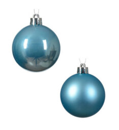Decoris 72 Sugar Blue Baubles Shatterproof Christmas Tree Hanging Decorations 6Cm - thumbnail 4