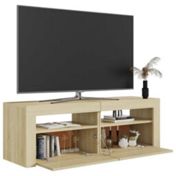 Berkfield Tv Cabinet With Led Lights Sonoma Oak 120X35X40 Cm - thumbnail 6