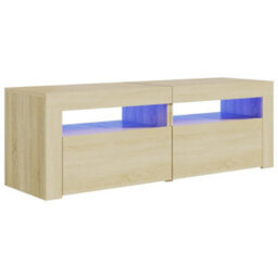 Berkfield Tv Cabinet With Led Lights Sonoma Oak 120X35X40 Cm - thumbnail 2