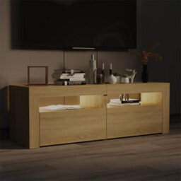 Berkfield Tv Cabinet With Led Lights Sonoma Oak 120X35X40 Cm - thumbnail 5