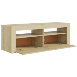 Berkfield Tv Cabinet With Led Lights Sonoma Oak 120X35X40 Cm - thumbnail 9