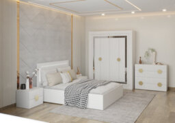 Arte White Chest Of Drawers Pearl W90Cm - Elegant Storage With Gold Accents - thumbnail 2