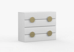Arte White Chest Of Drawers Pearl W90Cm - Elegant Storage With Gold Accents - thumbnail 3