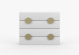 Arte White Chest Of Drawers Pearl W90Cm - Elegant Storage With Gold Accents - thumbnail 4