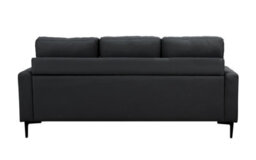 Mattress Guru Elm Corner Sofa With Matching Footstool, 3 Seater Sofa In Air Leather Black - thumbnail 4