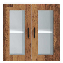 Berkfield Kitchen Wall Cabinet With Glass Door Porto Old Wood - thumbnail 7