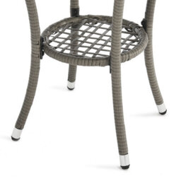 Evre Copenhagen Grey Outdoor Rattan Garden Bistro Set 2 Seater Wicker Table & Chairs Furniture With Cushions Glass Coffee Table - thumbnail 8