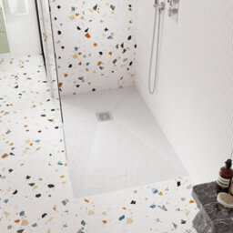 Hudson Reed Rectangular Slimline Shower Tray With Slate Textured Finish, White Slate, 1400 X 800 mm - thumbnail 2
