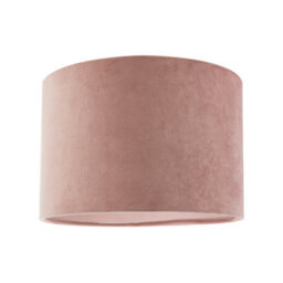 Happy Homewares Soft Velvet Blush Pink Fabric Round Lamp Shade For Table Or Pendant