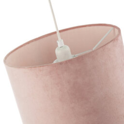 Happy Homewares Soft Velvet Blush Pink Fabric Round Lamp Shade For Table Or Pendant - thumbnail 5