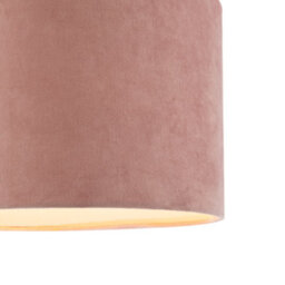 Happy Homewares Soft Velvet Blush Pink Fabric Round Lamp Shade For Table Or Pendant - thumbnail 4