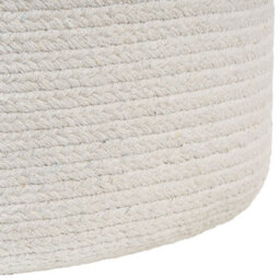 Beliani Boho Round Pouffe White Jute 46 Cm, Bead-Filled Footstool And Casual Seat - thumbnail 4