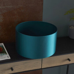 Luminosa Lighting Luminosa Folgarida Shade Teal Satin Fabric & Matt Antique Brass Plate - thumbnail 2