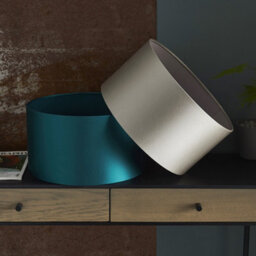 Luminosa Lighting Luminosa Folgarida Shade Teal Satin Fabric & Matt Antique Brass Plate - thumbnail 5