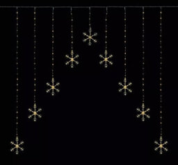Premier Decorations Limited Christmas Curtain Lights 339 Led Snowflake Mains 1.2 X 1.2M Warm White - thumbnail 1