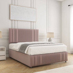 Bsspoke Rosie Divan Bed Pink Plush Velvet 24Inch Headboard & Footboard No Mattress No Drawers In Small Double King 4Ft6 6Ft - thumbnail 3