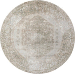 Livabliss Round Lillian-Washable Orange Brown Traditional Vintage Boho Living Dining Rug 200 X 200 Cm Easy Care, Non Shedding - thumbnail 1
